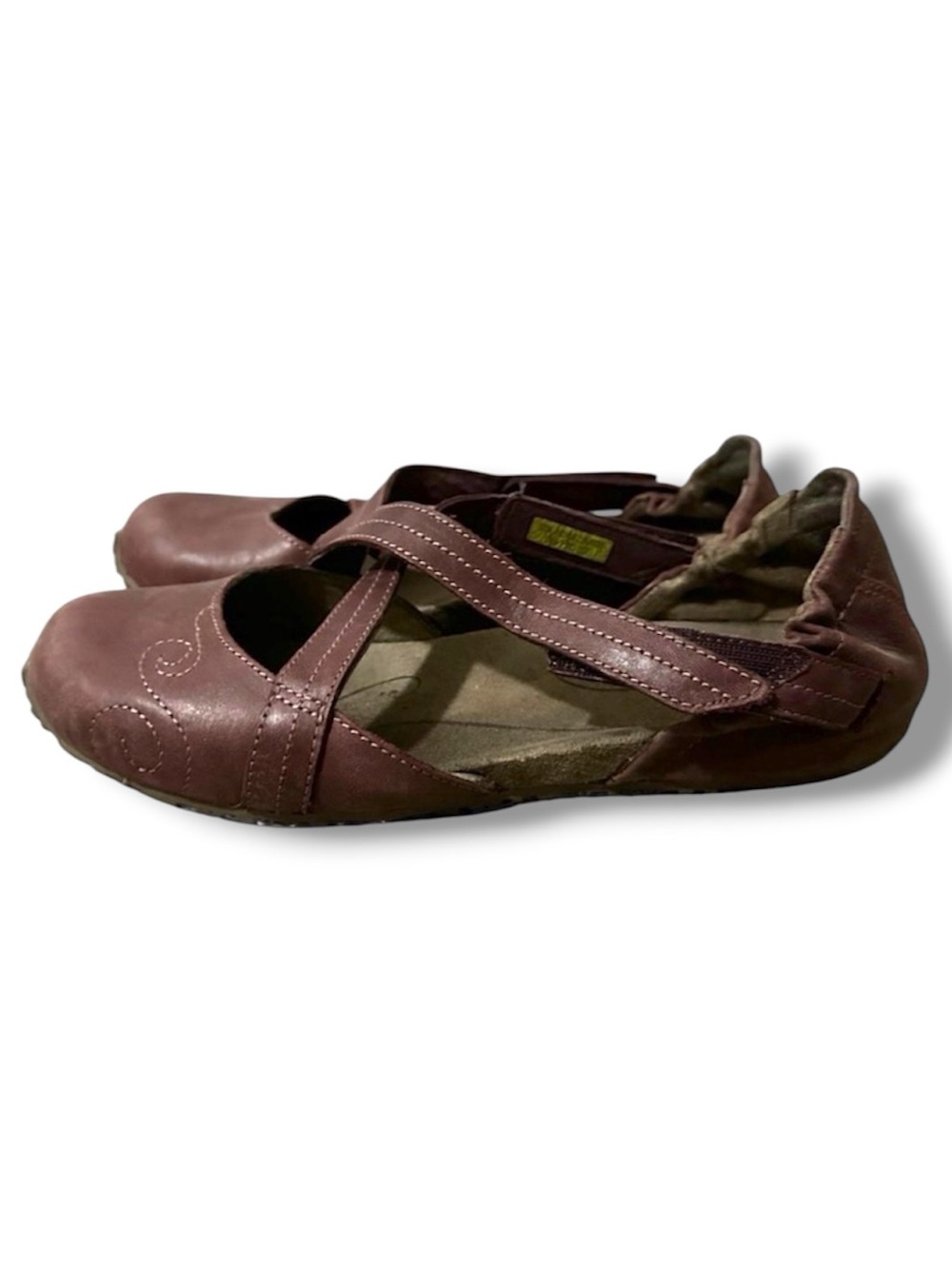Ahnu Karma Latitude Leather Shoe Burgundy Women's Size 6 Yoga Gorpcore Boho
